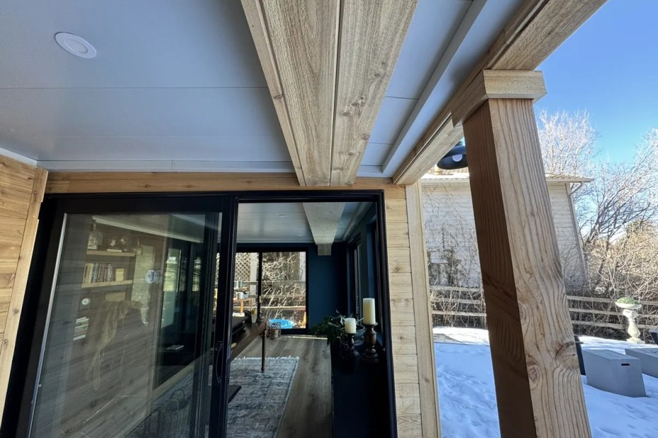 Underdeck ceiling system enclosing a finished outdoor room in Castle Rock, CO