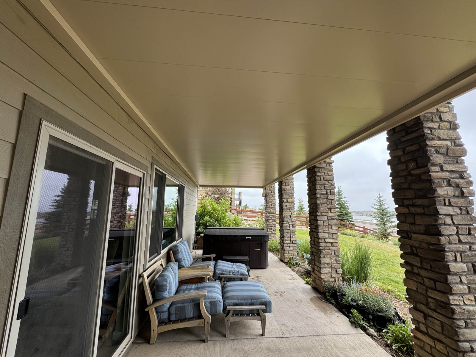 After: finished underdeck ceiling, fully enclosed