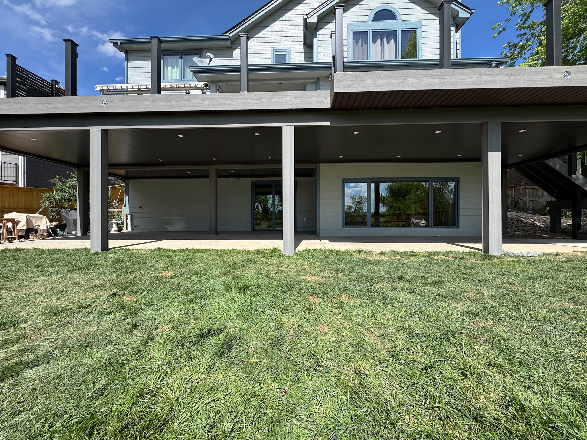 Large new-build home with finished Undercover Systems Underdeck installation
