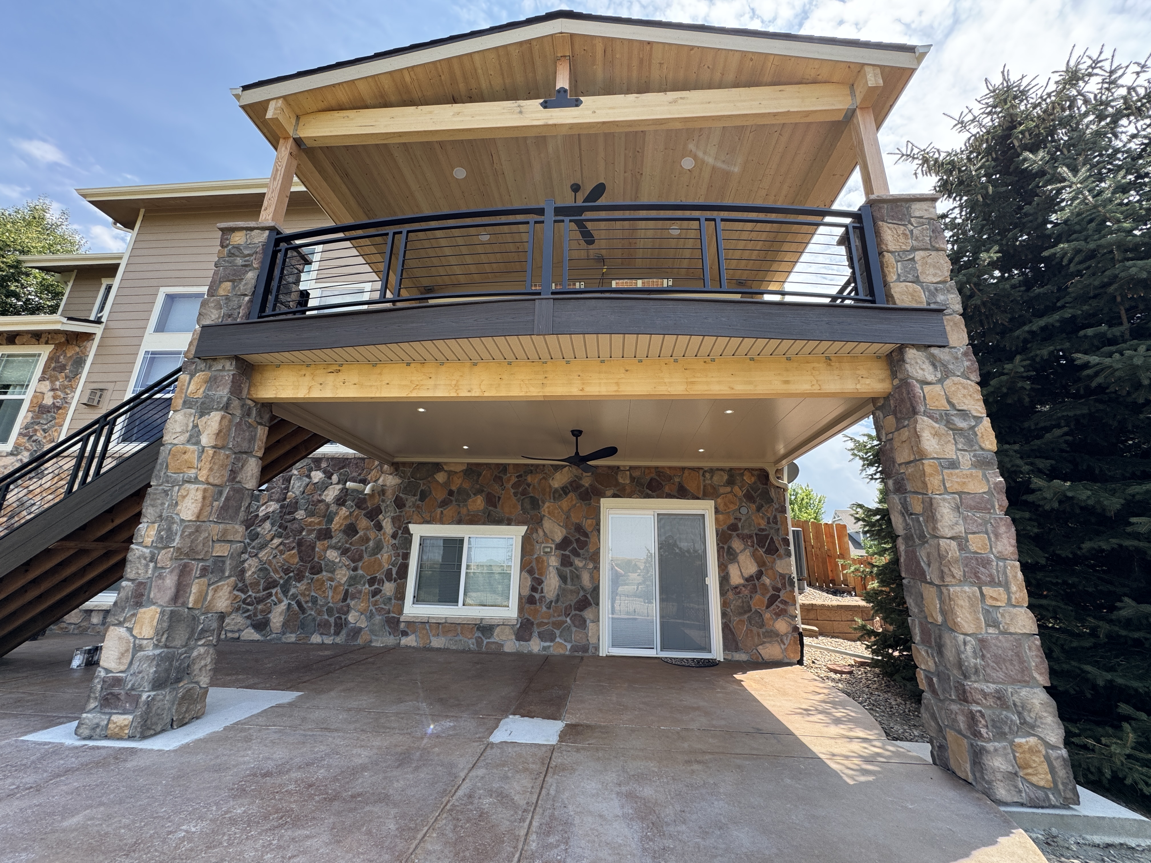 Finished pergola drainage system installation, CO